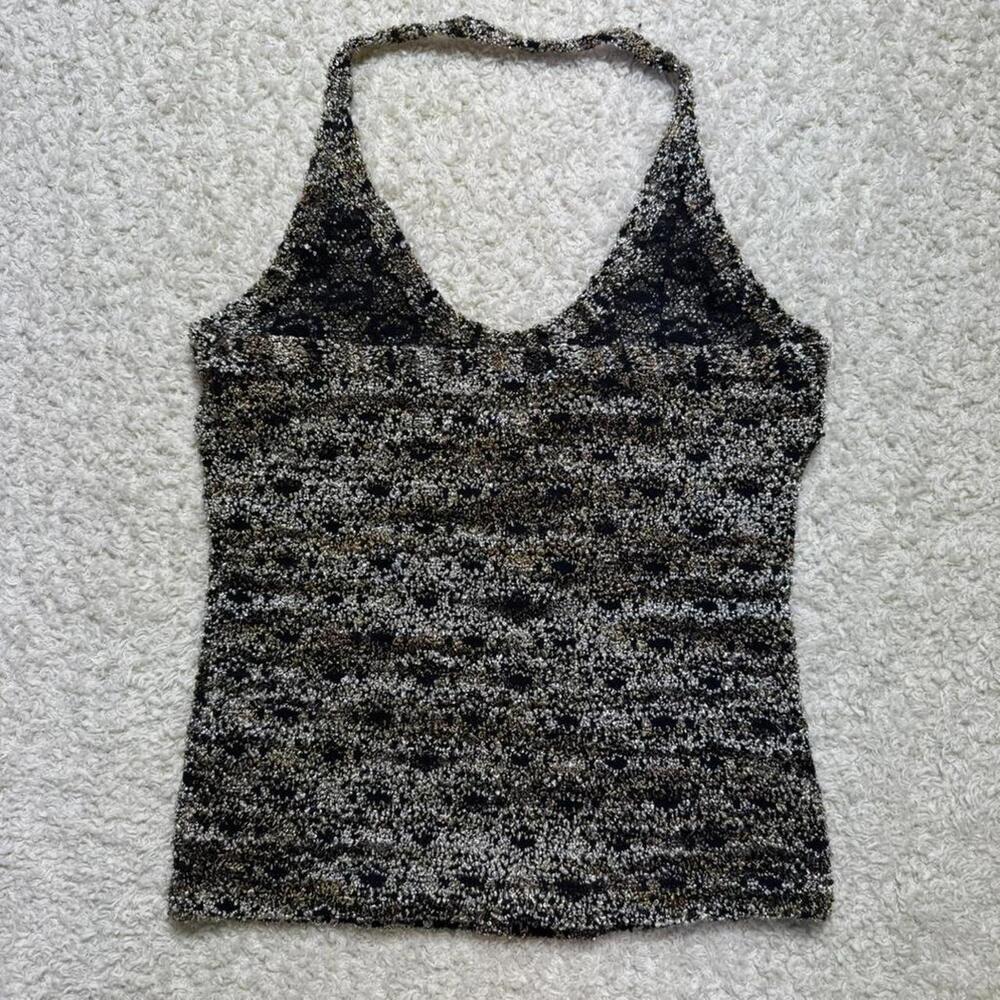 Vintage‎ 1990's Y2K 579 Textured Stretch Halter Top XS NWT made in USA - Picture 2 of 7